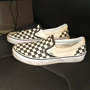 Women's slip on checkered vans